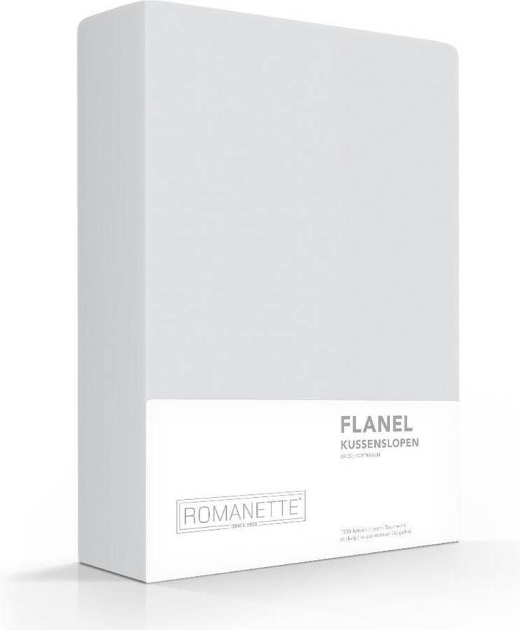 Romanette 2-PACK: Kussenslopen Verwarmend Flanel 65 x 65 cm Zilver