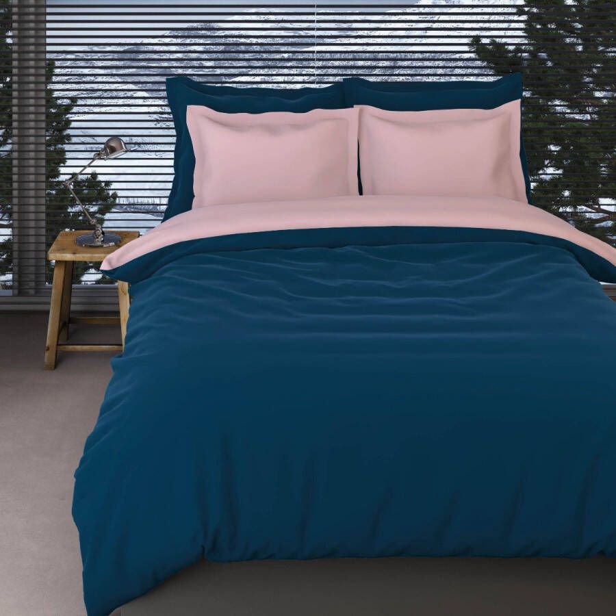 Romanette Comtesse Flanel Dekbedovertrek Lits-jumeaux 270x200 220 cm + 2 kussenslopen 60x70 cm Teal Rose