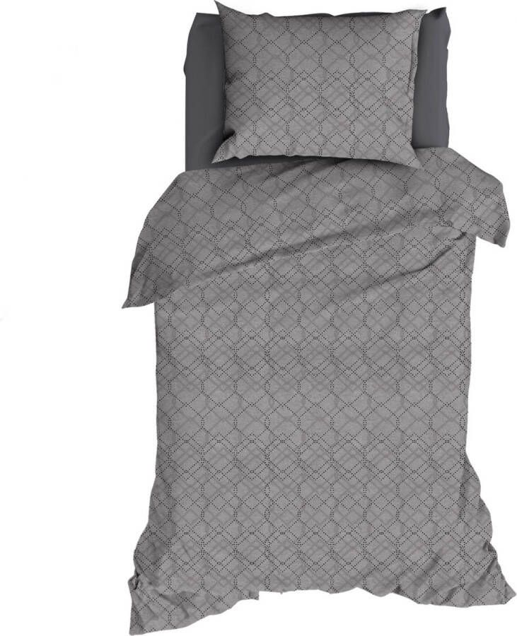 Romanette Polaris Flanel Dekbedovertrek 1-persoons (140x200 220 Cm + 1 Sloop) Flanel Grijs