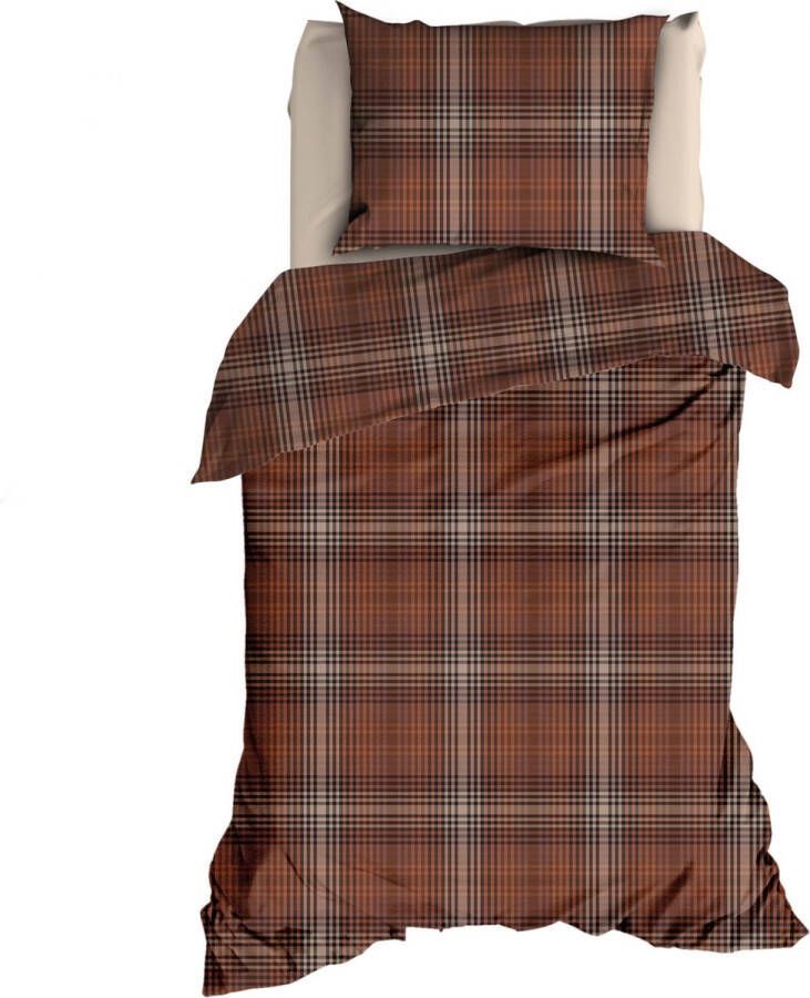 Romanette Stirling Flanel Dekbedovertrek 1-persoons (140x200 220 Cm + 1 Sloop) Flanel Roestbruin