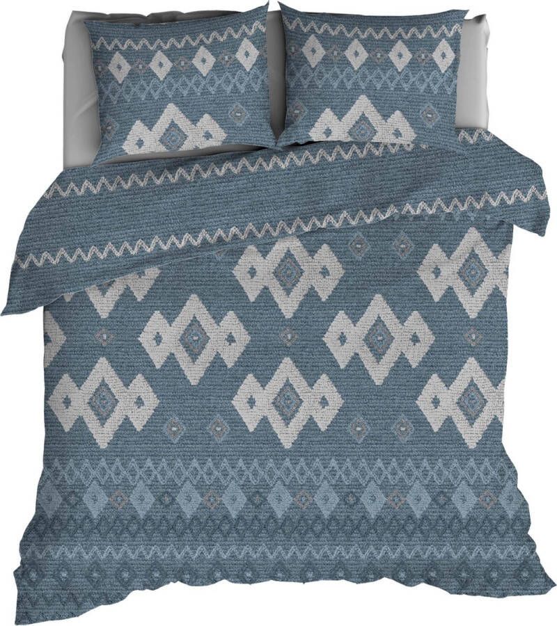 Romanette Baltica Flanel Dekbedovertrek Lits-jumeaux (270x200 220 Cm + 2 Slopen) Flanel Denimblue