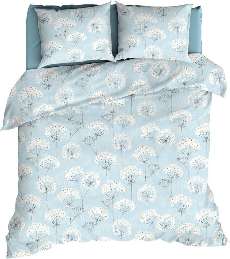 Romanette Sneeuwbloemen Flanel Dekbedovertrek Lits-jumeaux (270x200 220 Cm + 2 Slopen) Flanel Iceblue