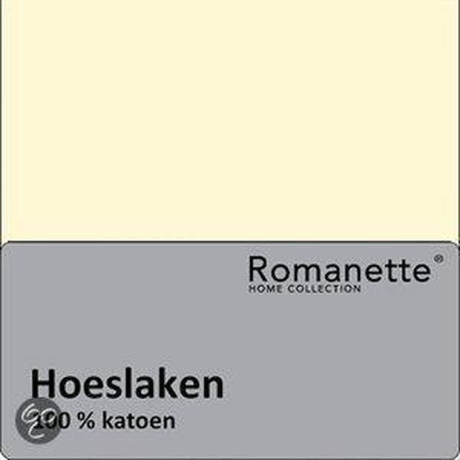 Romanette Flanel Hoeslaken Tweepersoons 150x200 cm Ivoor