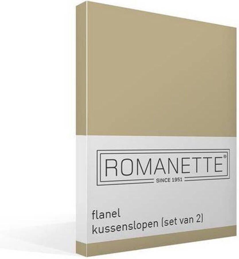 Romanette Flanel Kussenslopen Set van 2 60x70 cm Zand