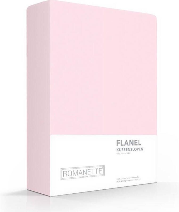 Romanette Flanel rose Flanel 100 % katoen Kussensloop 65x65