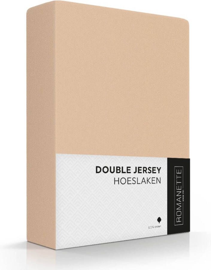 Romanette Hoeslaken Double Jersey Camel -80 90 100 x 200 210 220 cm