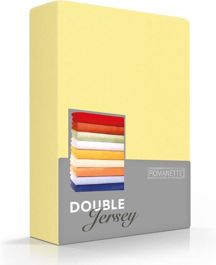 Romanette Hoeslaken Double Jersey Geel-80 90 100 x 200 210 220 cm
