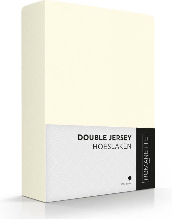 Romanette Hoeslaken Double Jersey Ivoor 160 180 200 x 200 210 220 cm