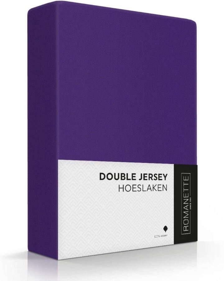 Romanette Hoeslaken Double Jersey Paars-80 90 100 x 200 210 220 cm