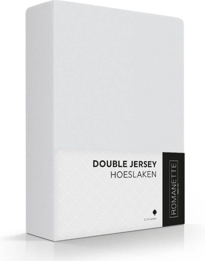 Romanette Hoeslaken Double Jersey Zilver-140 150 x 200 210 220 cm