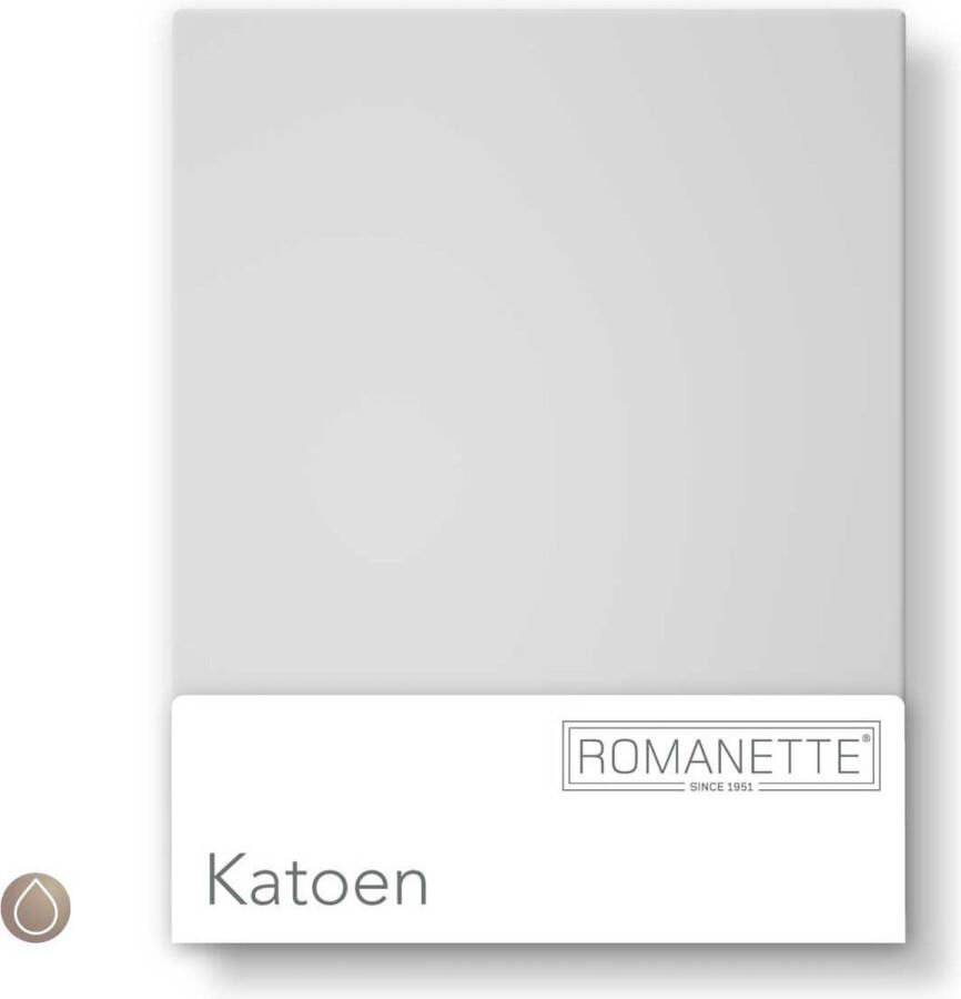 Romanette Hoeslaken Katoen Lichtgrijs-160 x 200 cm