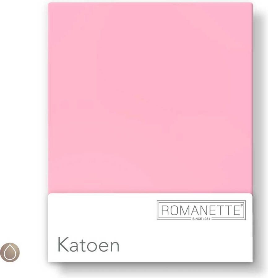 Romanette Hoeslaken Katoen Roze 180 x 200 cm
