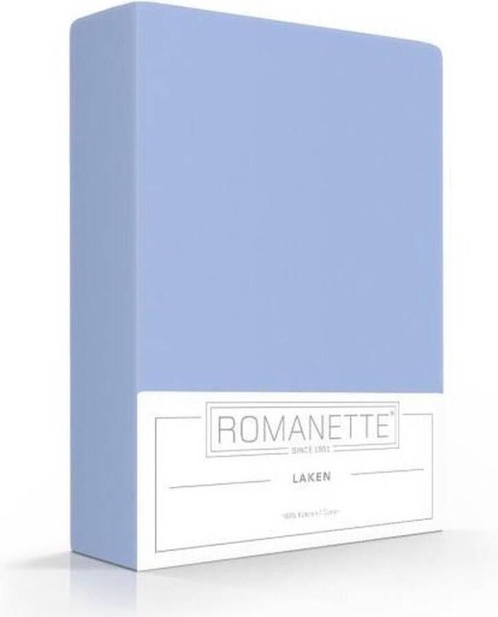 Romanette Katoenen Lakens Blauw-200 x 250 cm