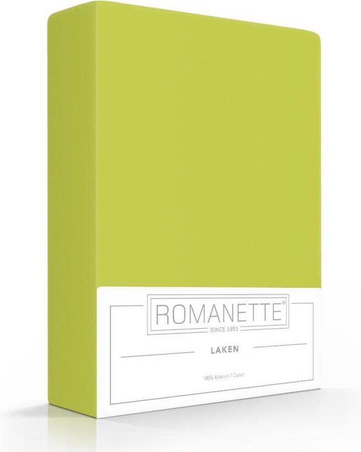 Romanette Katoenen Lakens Lime-150 x 250 cm