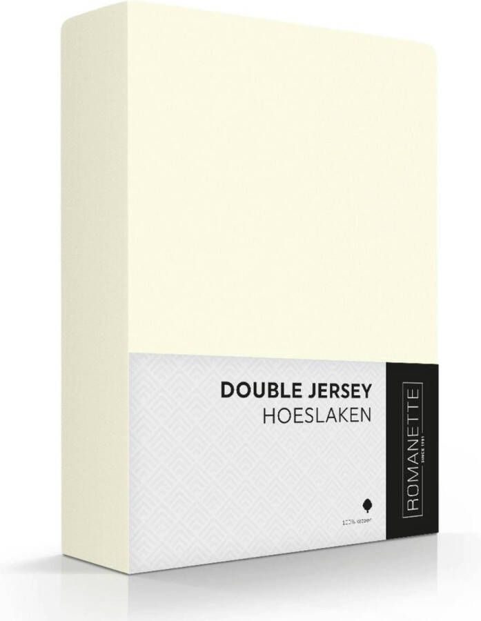 Romanette Hoeslaken Double Jersey Ivoor-80 90 100 x 200 210 220 cm