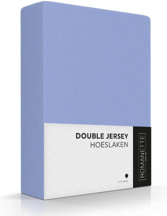 Romanette Luxe Dubbel Jersey Hoeslaken Lavendel Maat: 80 90 100 x 200 210 220 cm