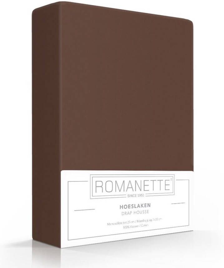 Romanette Luxe Hoeslaken Katoen Taupe Maat: 160 x 200
