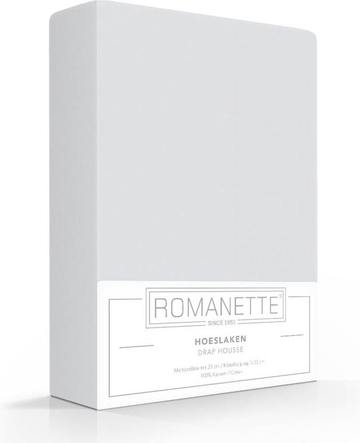 Romanette Luxe Hoeslaken Katoen Zilver Maat: 180 x 200