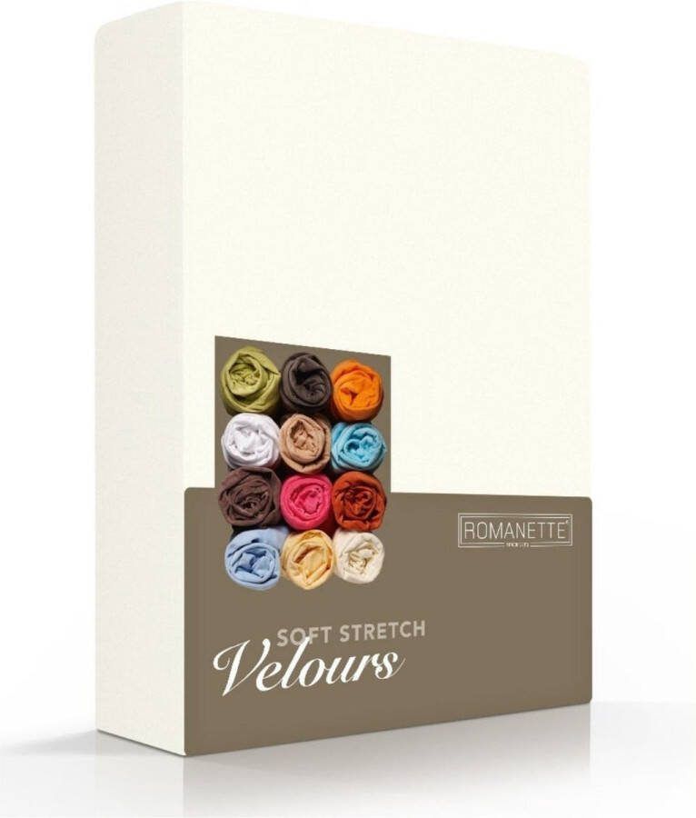 Romanette Badstof Velours Hoeslaken ivoor 1 persoons 80 90 100x200 220cm