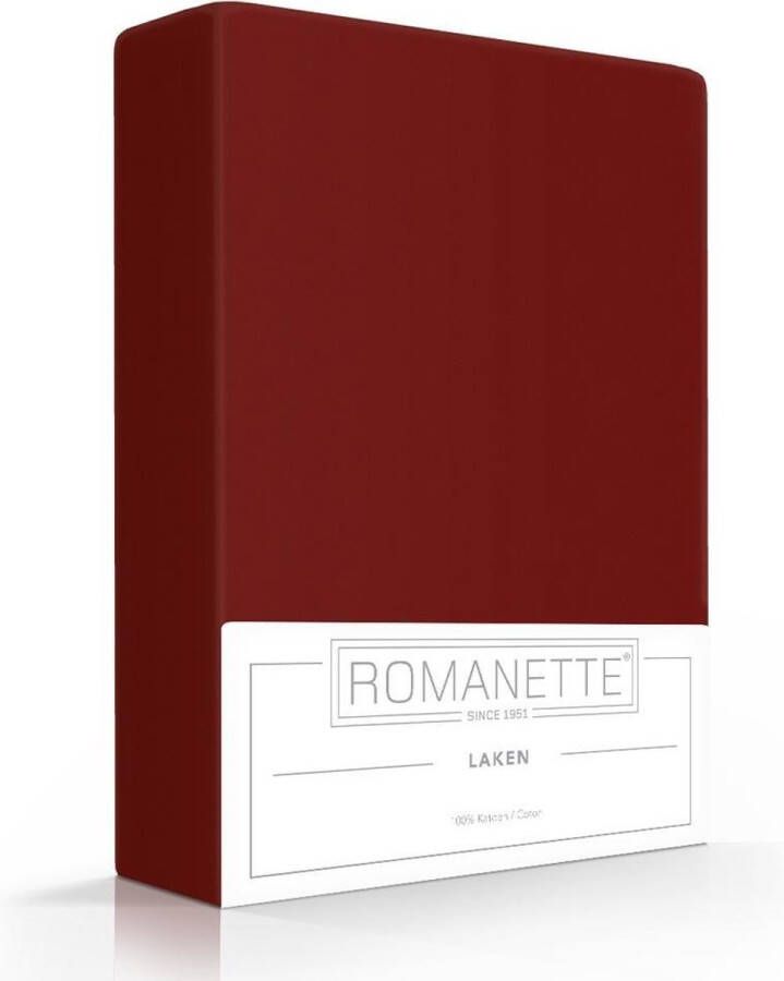 Romanette Luxe Katoen Laken Lits-jumeaux 240x260 Bordeaux Rood