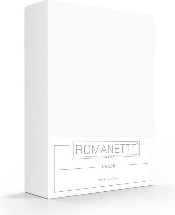 Romanette Luxe Katoen Laken Tweepersoons 200x250 Wit