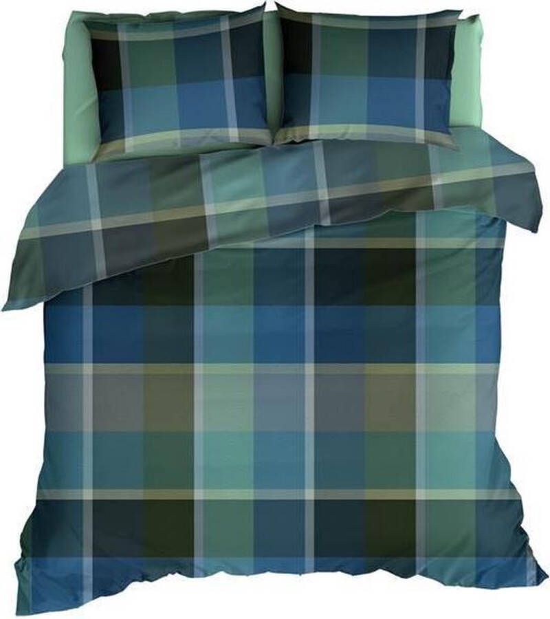 Romanette Maxell Flanel Dekbedovertrek Lits-jumeaux 270x200 220 cm Marine Groen