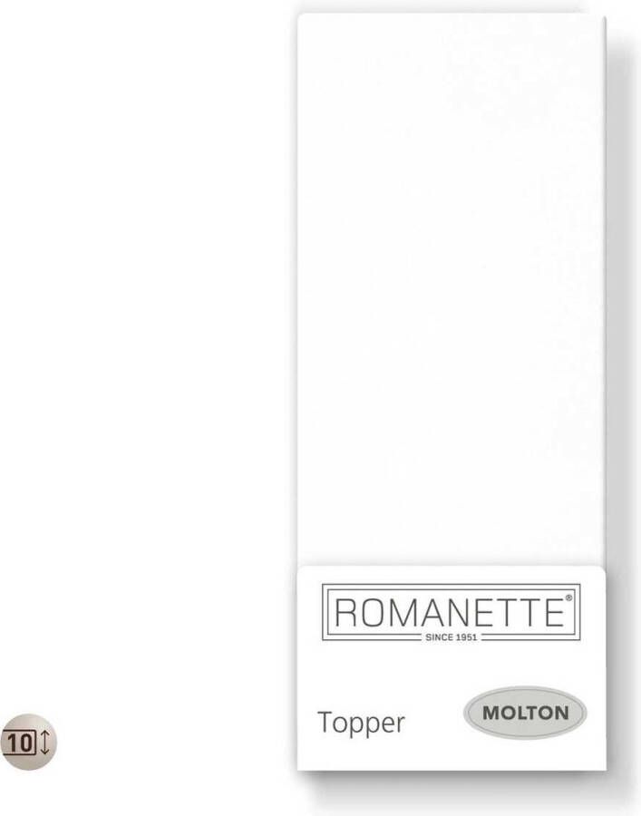 Romanette Flanellen topper hoeslaken Wit Lits-jumeaux (160x220 cm)