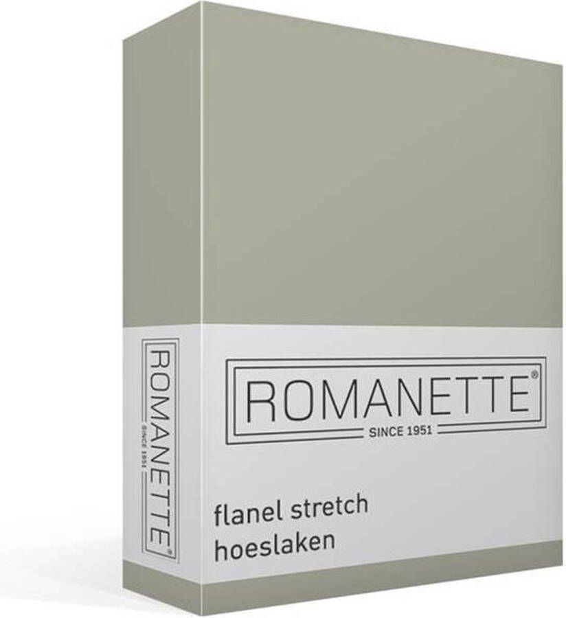 Romanette Stretch Flanel Hoeslaken Eenpersoons 80 90 100x200 220 cm Khaki