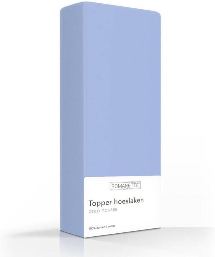 Romanette topper hoeslaken Blue 1-persoons (80x200 cm)
