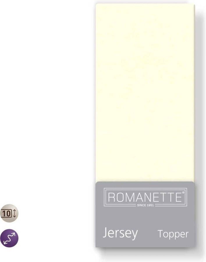 Romanette Topper Hoeslaken Jersey Ivoor-160 180 x 200 210 220 cm