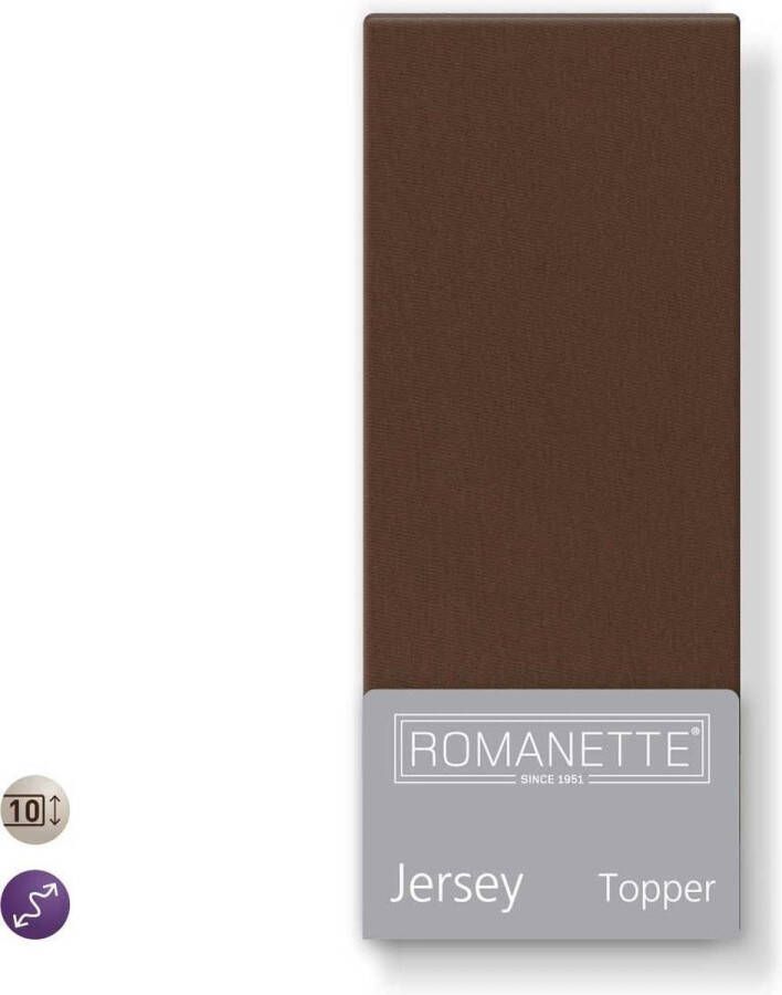 Romanette Topper Hoeslaken Jersey Taupe-140 150 x 200 210 220 cm