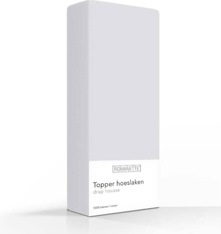 Romanette topper hoeslaken Silver 1-persoons (80x200 cm)