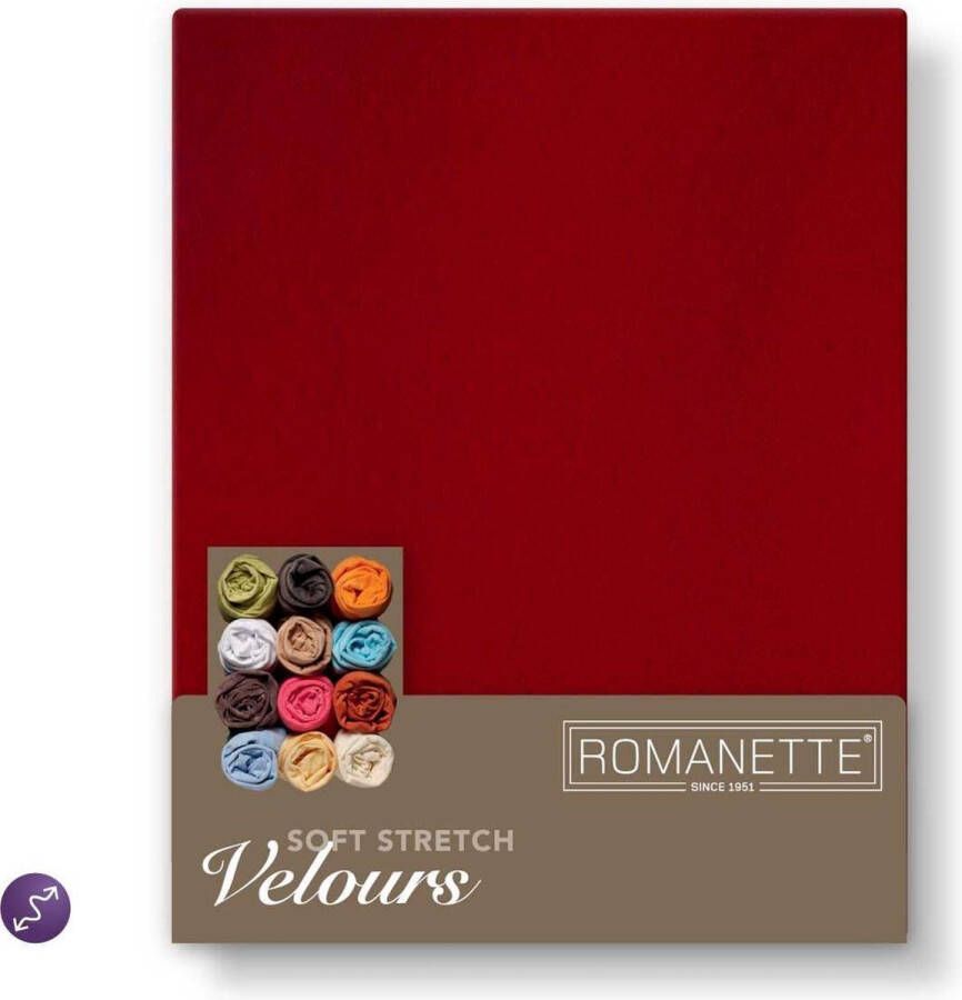 Romanette Velours hoeslaken Bordeaux Lits-jumeaux (160 180 200x200 220 cm)