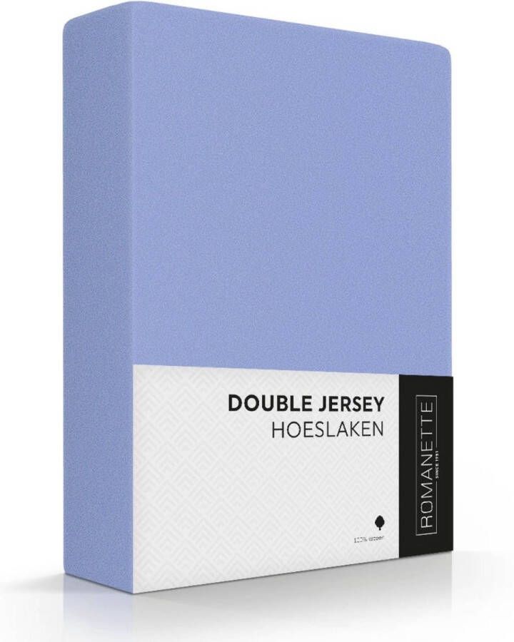 Romanette Zachte Dubbel Jersey Hoeslaken Lits-jumeaux (180x200 210 220 + 200x200) Lavendel