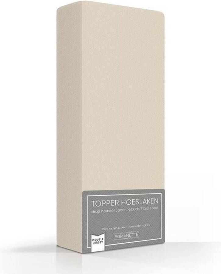 Romanette Zachte Dubbel Jersey Topper Hoeslaken Lits-jumeaux (160 180x200 210 220 cm) Zand