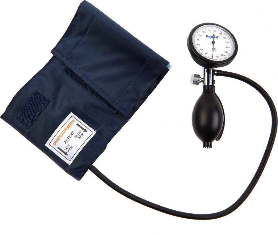 Romed BLOEDDRUKMETER ANEROID PALM TYPE handmatige bloeddrukmeter handbloeddrukmeter analoog manuele bloeddrukmeter aneroïde bloeddrukmeter