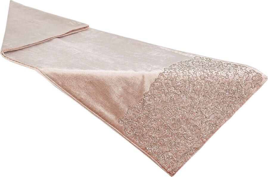 Romimex Tafelloper Roze 33 x 180 x 1 cm Fluweel