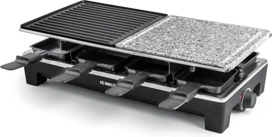 Rommelsbacher RCS 1350 raclette 8 persoon personen Zwart Roestvrijstaal 1350 W