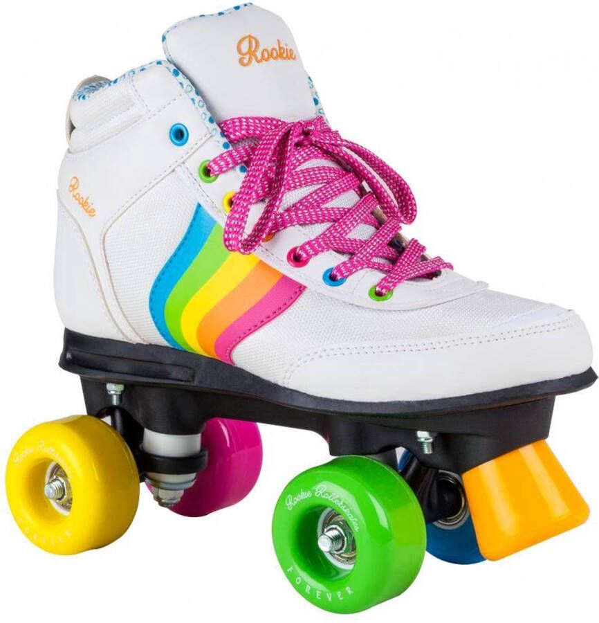 Rookie Forever Rainbow Rolschaatsen Rollerskates Vegan vriendelijk ABEC-7 White (vallen ca. 1 maat groter uit)