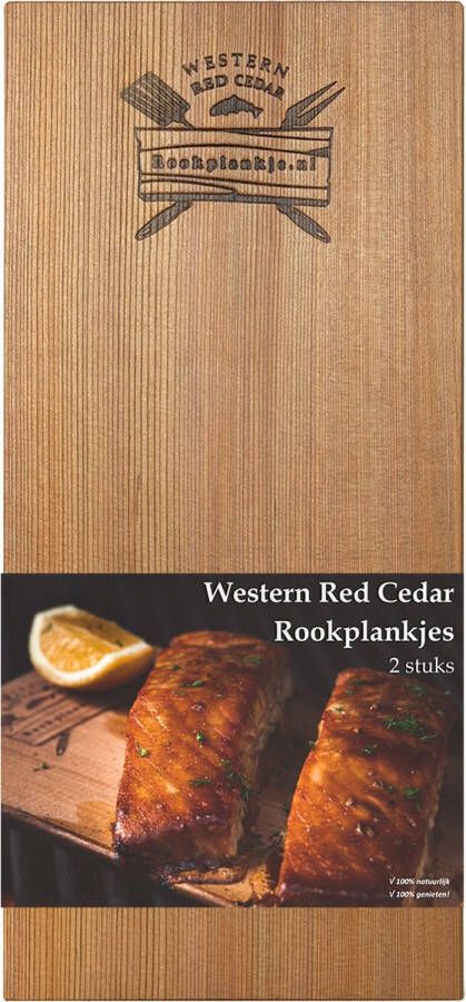 Rookplankje.nl Western Red Cedar Rookplanken 2 stuks Cederhout BBQ Rookhout