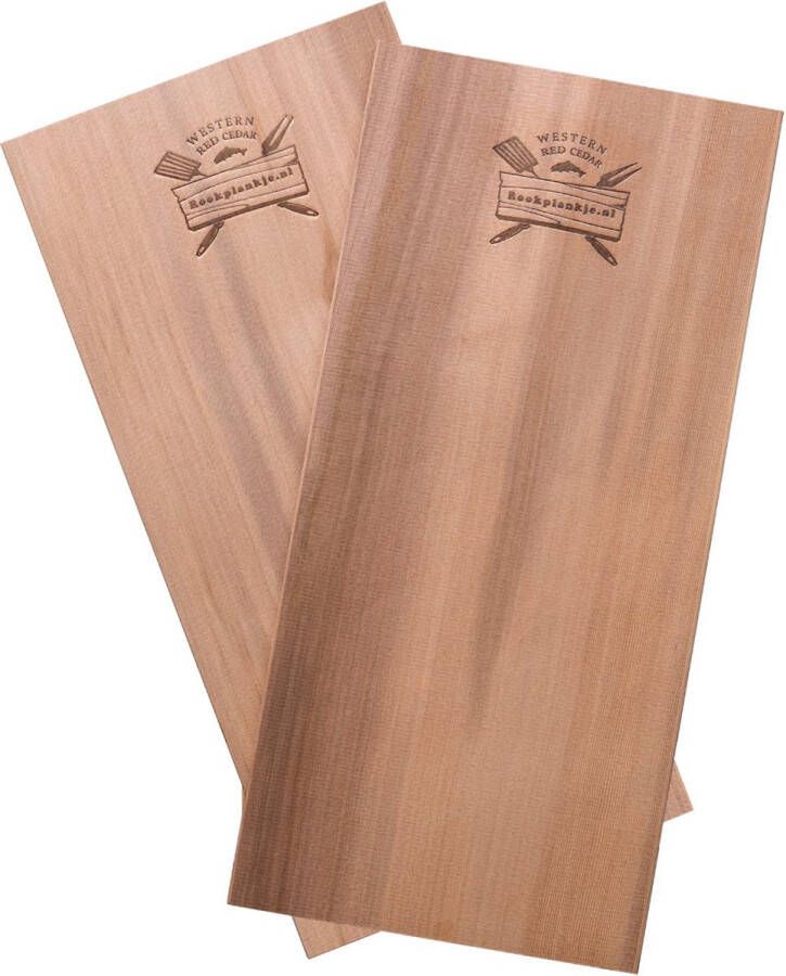 Rookplankje.nl XL Western Red Cedar Rookplanken 2 stuks Cederhout BBQ Rookhout