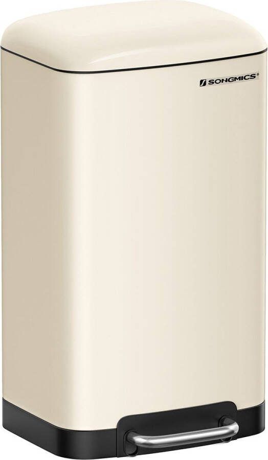 Rootz Living Rootz 30 liter prullenbak met pedaal Soft Close Afvalbak Prullenbak Hygiënisch Compact ontwerp Stalen constructie 34 cm x 25 cm x 61 5 cm