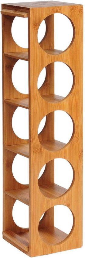 Rootz Living Rootz Bamboe Wijnrek Flessenhouder Wijnopslag Flessenorganisator Wijnstandaard Vino Plank Wijndisplay Hout 13 5x53x12 cm