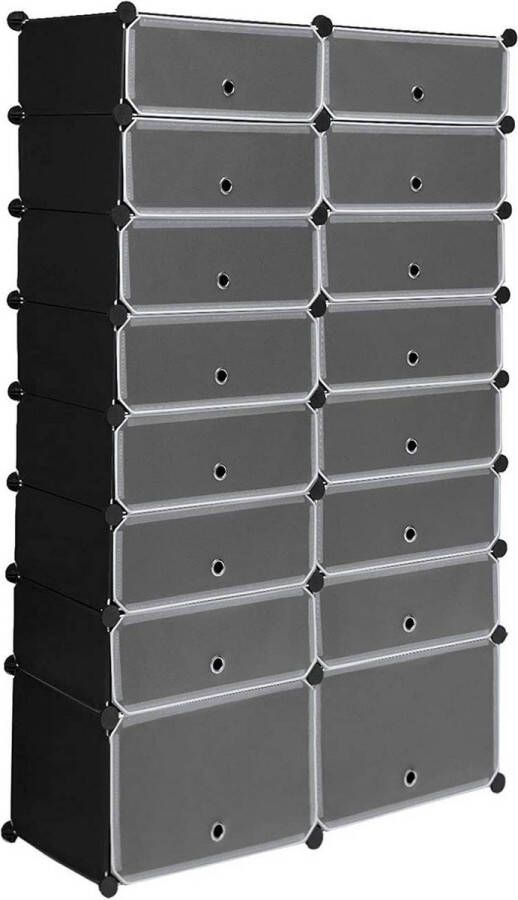 Rootz Living Rootz DIY-schoenenkast Opbergorganisator Schoenenrek Hoogwaardige constructie Aanpasbare lay-out Waterdicht en gemakkelijk schoon te maken 94 cm x 160 cm x 35 cm
