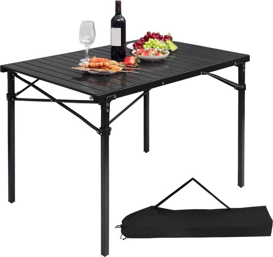 Rootz Living Rootz Draagbare Aluminium Campingtafel Buitentafel Klaptafel Duurzaam Lichtgewicht Eenvoudige montage 69cm x 70cm x 104cm