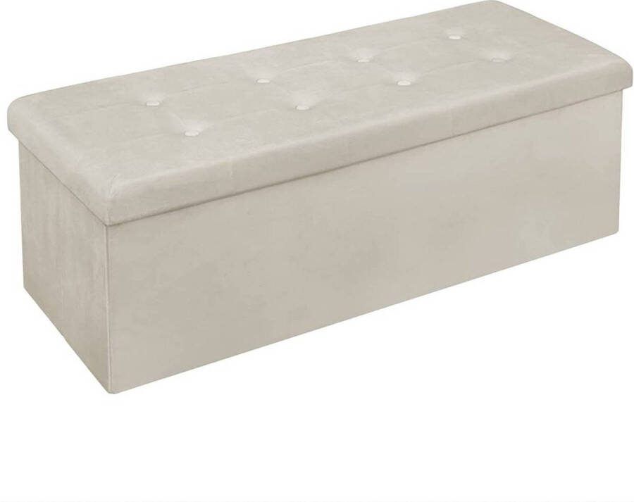 Rootz Living Rootz fluwelen opbergkruk poef voetsteun capaciteit 118 liter opvouwbaar duurzaam 110 cm x 38 cm x 37 5 cm