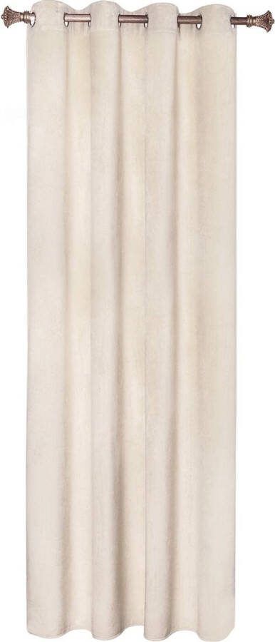 Rootz Living Rootz Fluwelen Verduisteringsgordijn Draperie Raamschaduw Thermische Zonwering Kamerverduistering Privacyscherm Raambekleding Beige 140x225 cm