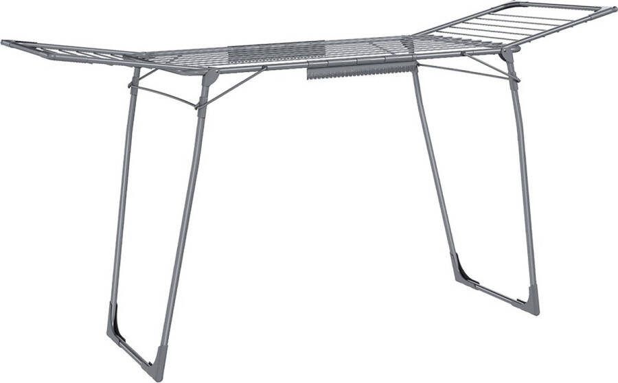 Rootz Living Rootz Grijs Stalen Camping Wasrek Wasstandaard Droogrek Stalen frame PP kunststof Opvouwbaar ontwerp Lichtgewicht Eenvoudige montage 56 5 cm x 173 cm x 96 5 cm