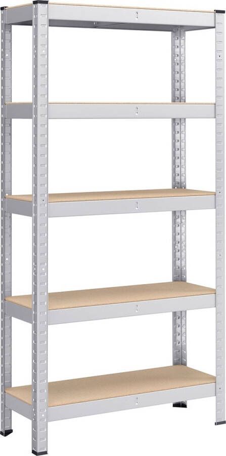 Rootz Living Rootz Heavy Duty opbergrek stellingkast metalen rek gegalvaniseerd staal MDF 30 cm x 75 cm x 150 cm 9 3 kg 130 kg Plankcapaciteit 650 kg totale capaciteit