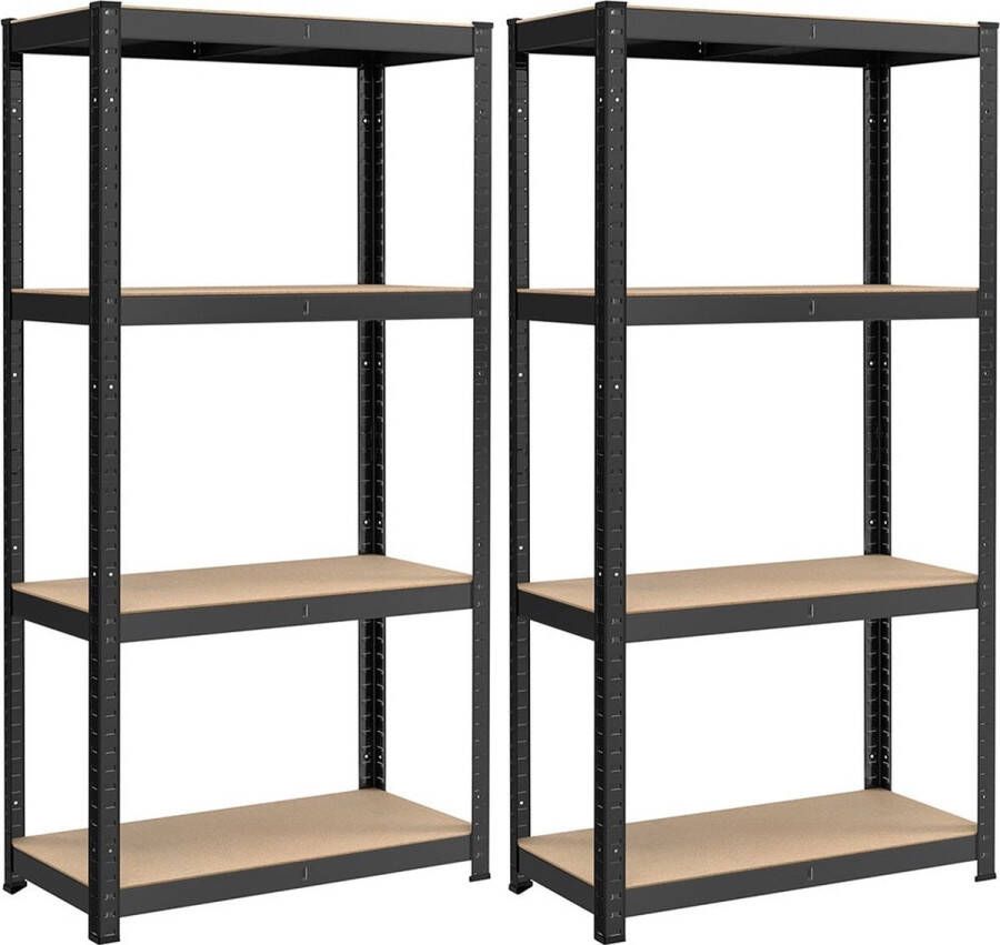 Rootz Living Rootz Heavy Duty opbergrek zwarte plank stalen plank MDF organizer capaciteit 520 kg 40 cm x 80 cm x 160 cm